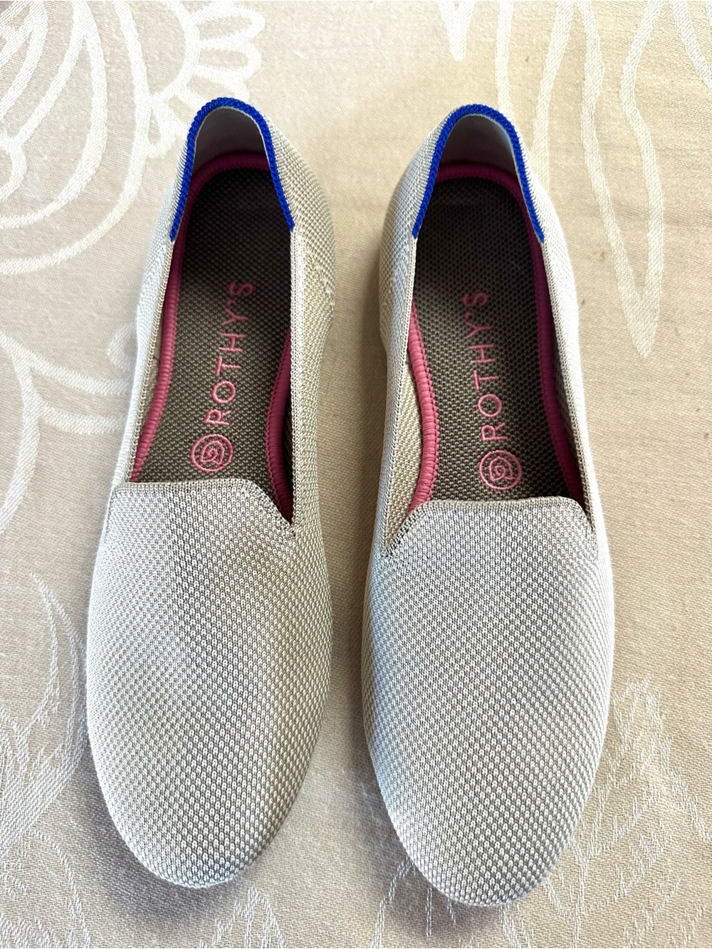 Rothy’s The Loafer Retired Salt Honeycomb Blue Trim Size 9.5 - Picture 5 of 5